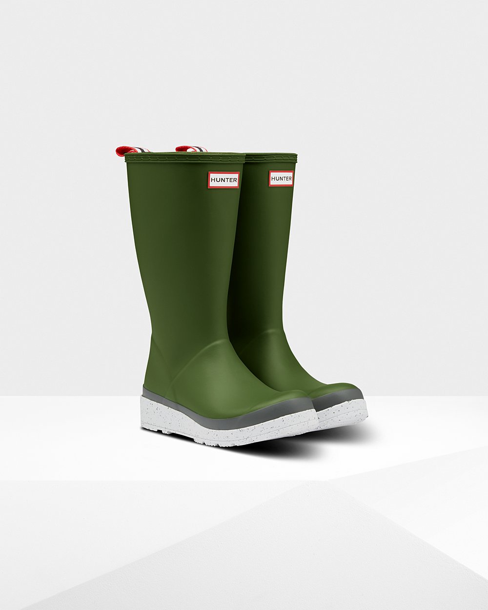 Women Hunter Original Tall Speckle Rain | Play Boots Green/White | NZ-58136-NMSX